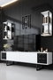 Hanah Home Mueble de TV Black Line - Blanco y Negro